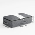 1PC large bed bottom storage bag Clothing organizer zipper folding organizer Bedroom shelf wardrobe gray
