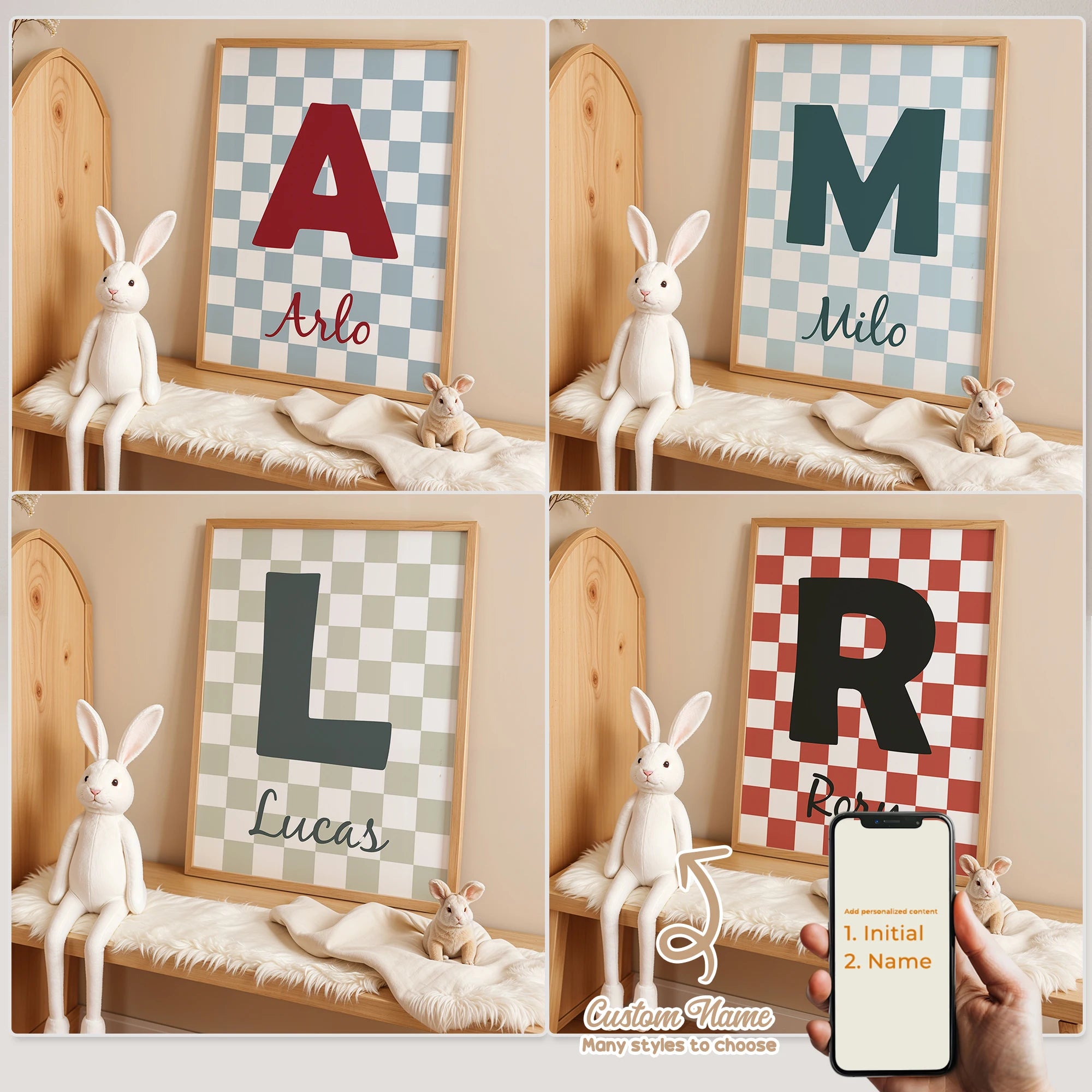 Personalized Custom Name Cartoon Child Stripe Wall Art Print Picture Canvas Poster Painting For Living Room Home Decor Gift