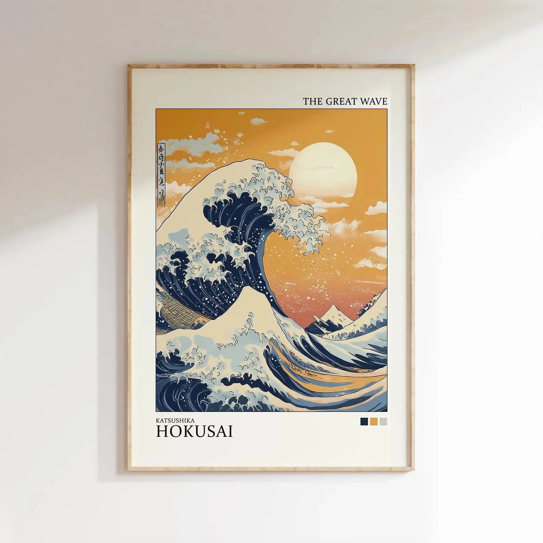 Japanese Mount Fuji Waves Canvas Print Retro Classic Sunrise Temple Landscape Poster Home Living Room Decor Gift
