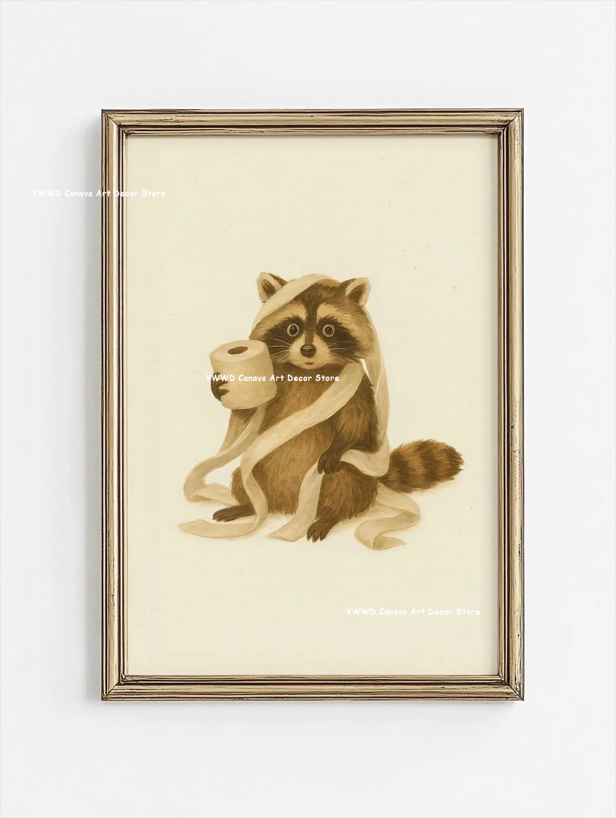Cute Animal Bubble Bath Wall Art Cute Bathroom Animal Poster Kids Funny Toilet Paper Canvas Print for Nursery Home Decor Gifts