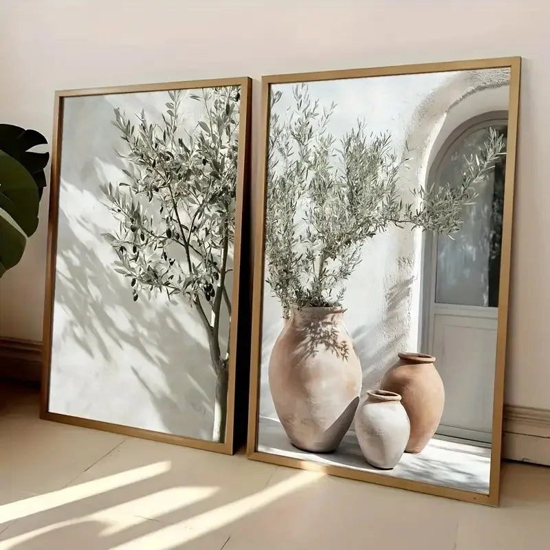 Mediterranean Olive Tree Canvas Art Print Botanical Antique Wall Art Poster for Modern Living Room Bedroom Kitchen Home Decor