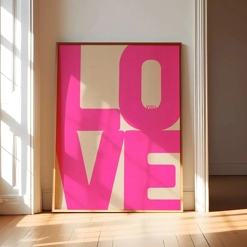 Chic Blue Red Love Canvas Prints Minimalist Valentine's Day Wall Art Poster for Modern Living Room and Home Decor Christmas Gift