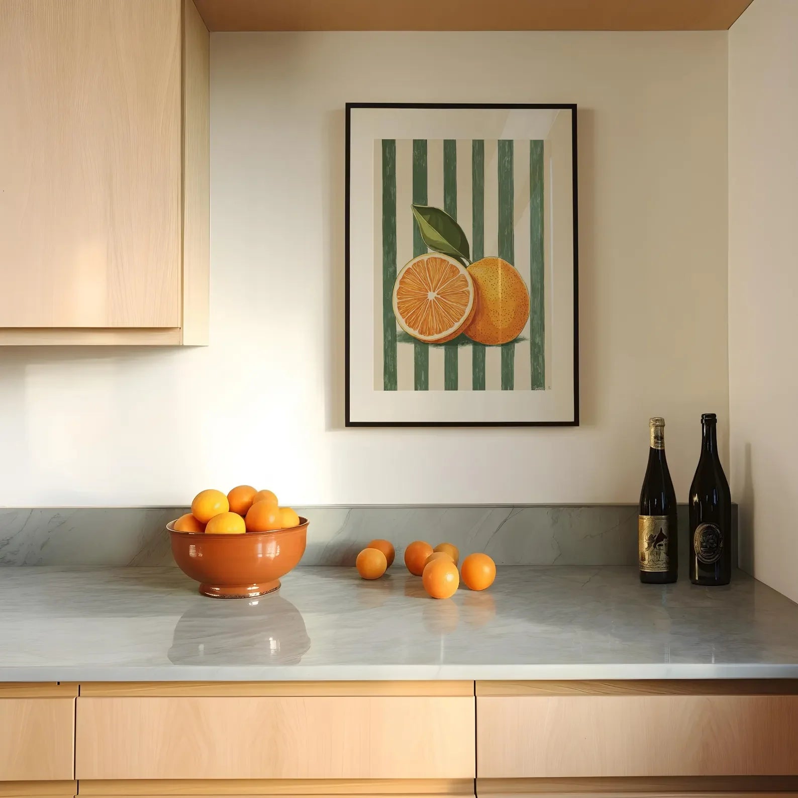 Orange Wall Decor, Orange Fruit Poster, Farmhouse Kitchen Art Painting, Kitchen Prints, Trendy Food Art, Retro Kitchen Art, Fruit