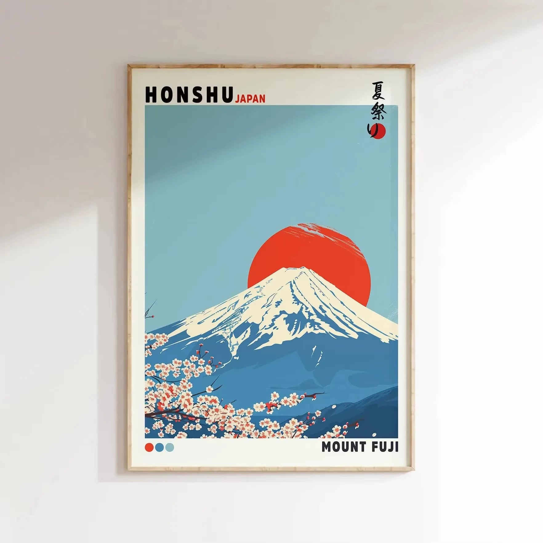 Japanese Mount Fuji Waves Canvas Print Retro Classic Sunrise Temple Landscape Poster Home Living Room Decor Gift