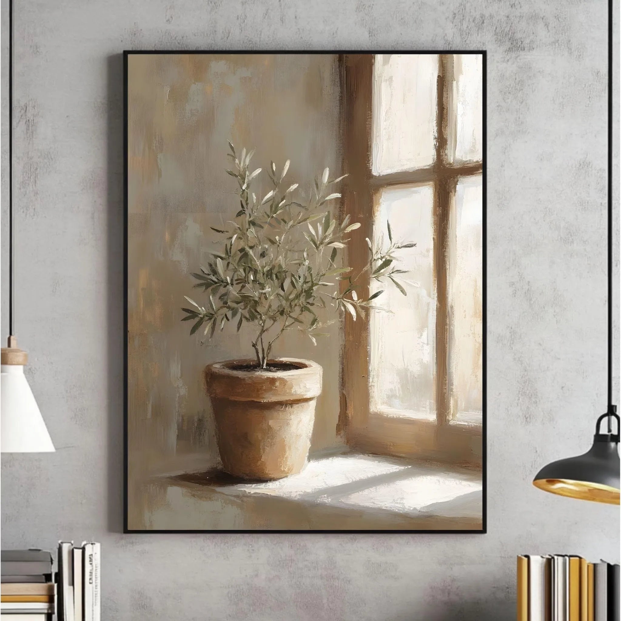 Mediterranean Olive Tree Canvas Art Print Botanical Antique Wall Art Poster for Modern Living Room Bedroom Kitchen Home Decor