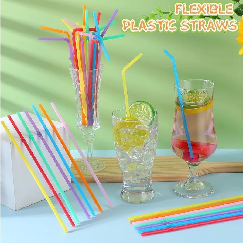 100-3000Pcs Multicolor Drinking Straws rietjes Milk Tea Bar Party Wedding Kitchen Home Accessories Beverage Straw Wholesale