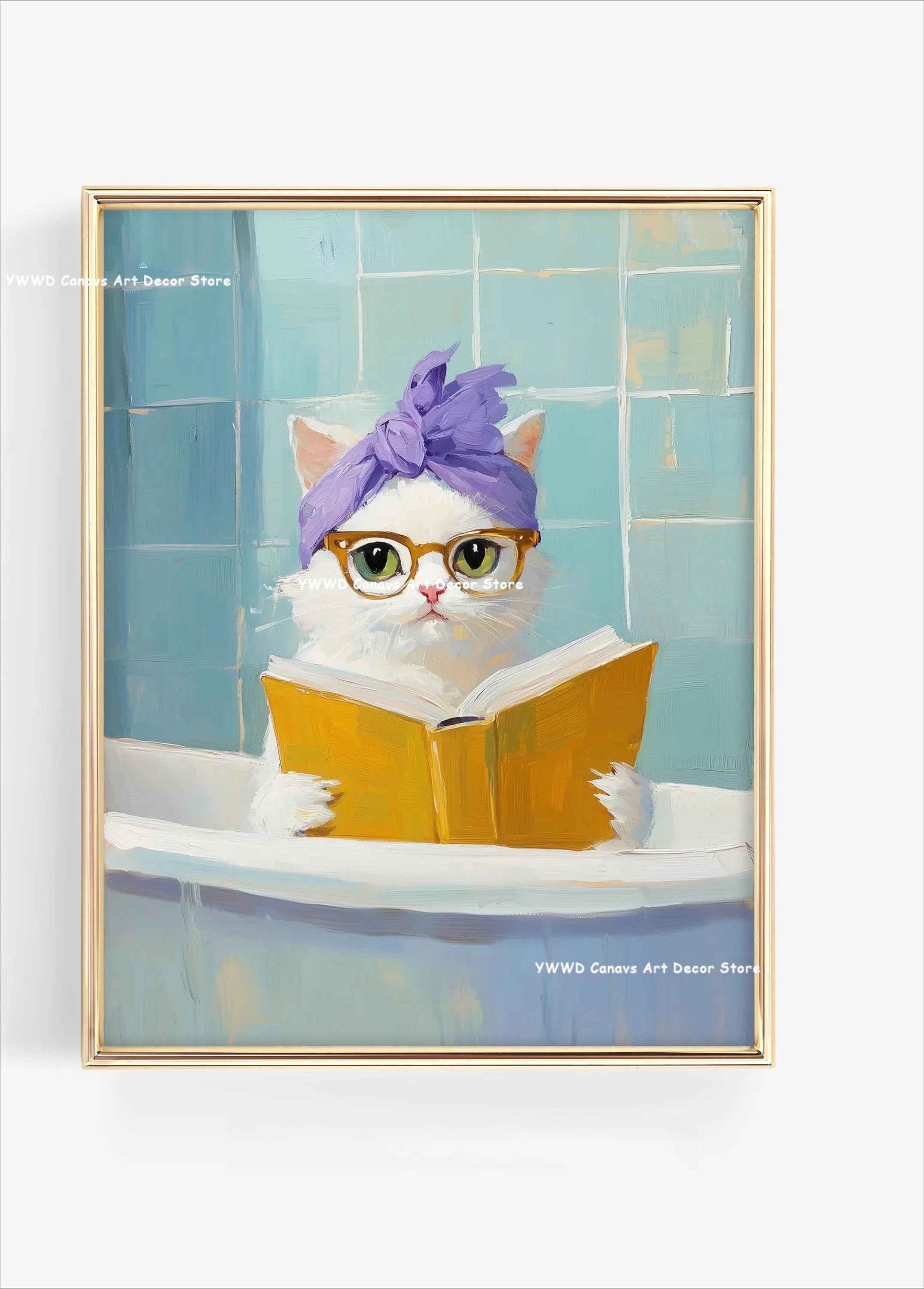 Cute Animal Bubble Bath Wall Art Cute Bathroom Animal Poster Kids Funny Toilet Paper Canvas Print for Nursery Home Decor Gifts