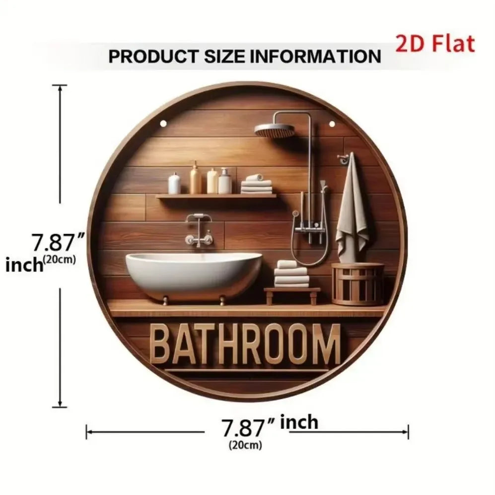 Vintage Toilet Sign Retro Faux Wood Bathroom Decor Humor Easy Install Home