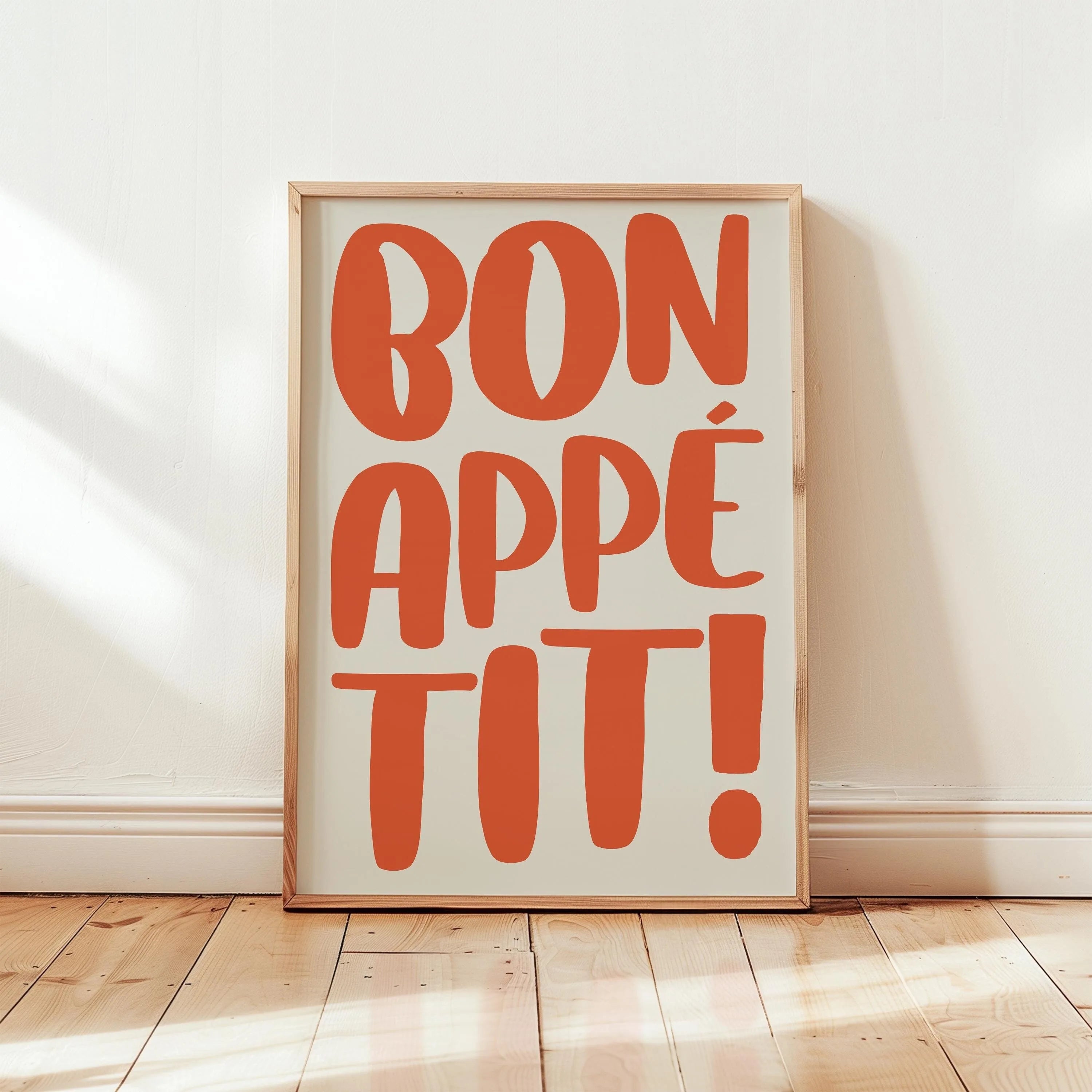 Bon Appetit Yellow White Striped Kitchen Print Mid-century French Quotation Wall Art Posters for Modern Living Rooms Home Decor