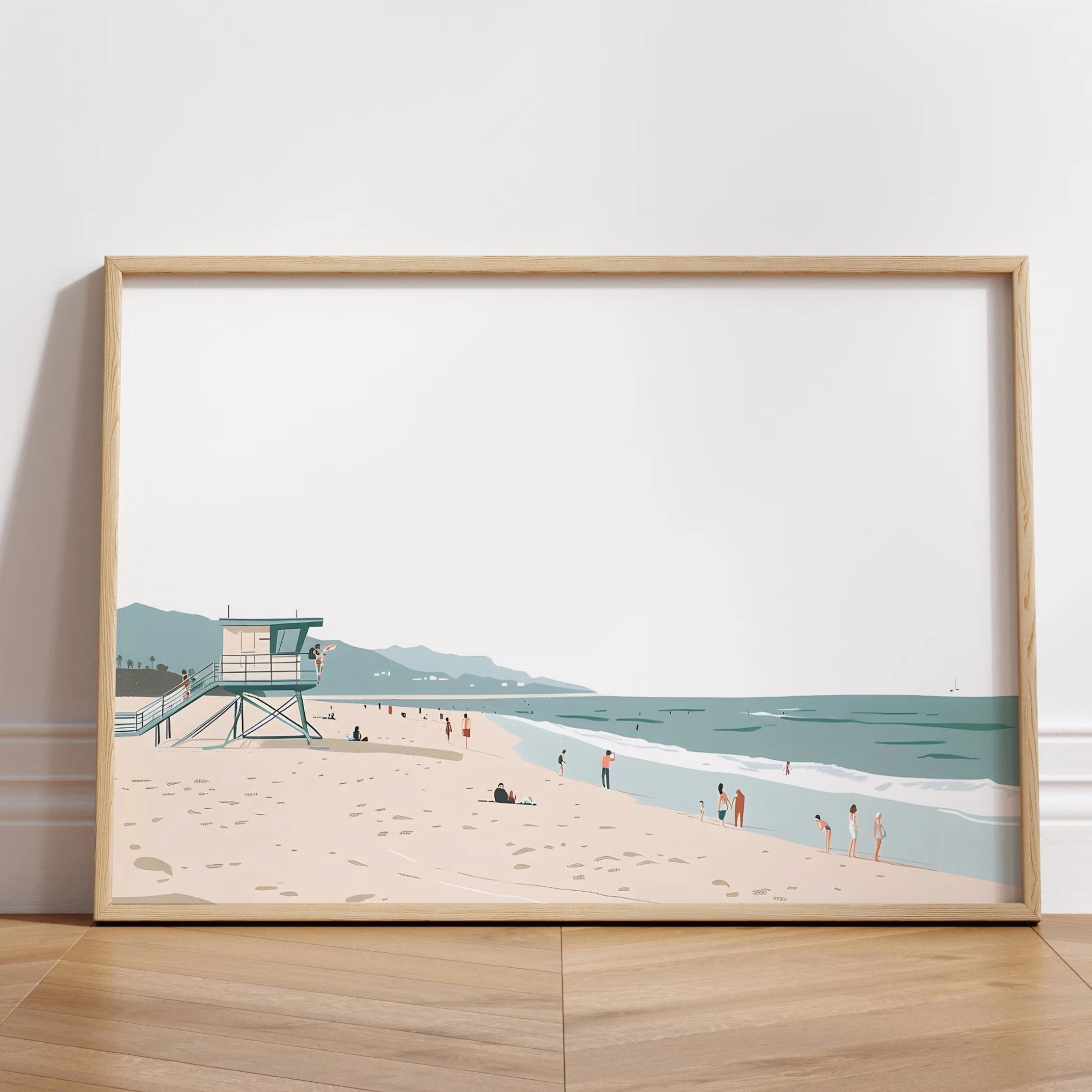 Nordic Summer Girl Swimming Pool Party Beach Ocean Boat Wall Art Print Poster Canvas Painting Picture Living Room & Home Decor