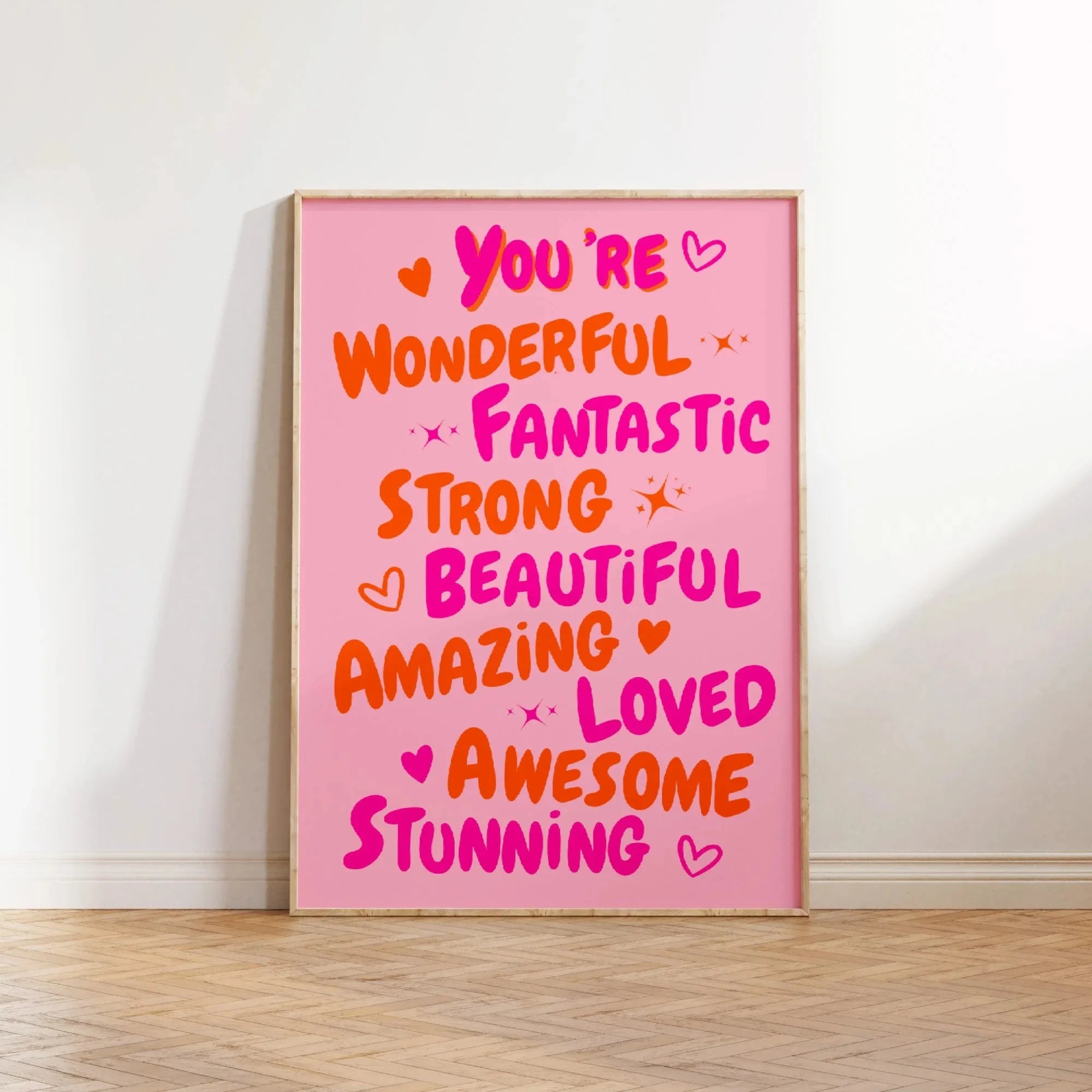 You Are Amazing Pink Canvas Prints What Is The Best Offer That Can Happen Wall Art Posters for Modern Living Room Home Decor