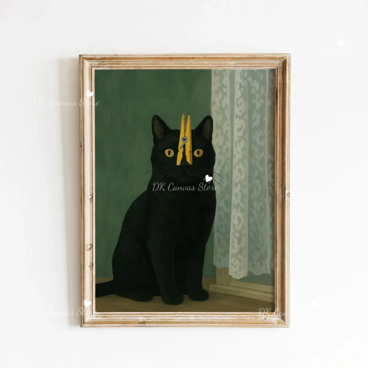Whimsical Black Cat Eating Canvas Print Poster Vintage Funny Animal Art Prints Kitchen Living Room Wall Art Home Decor Poster