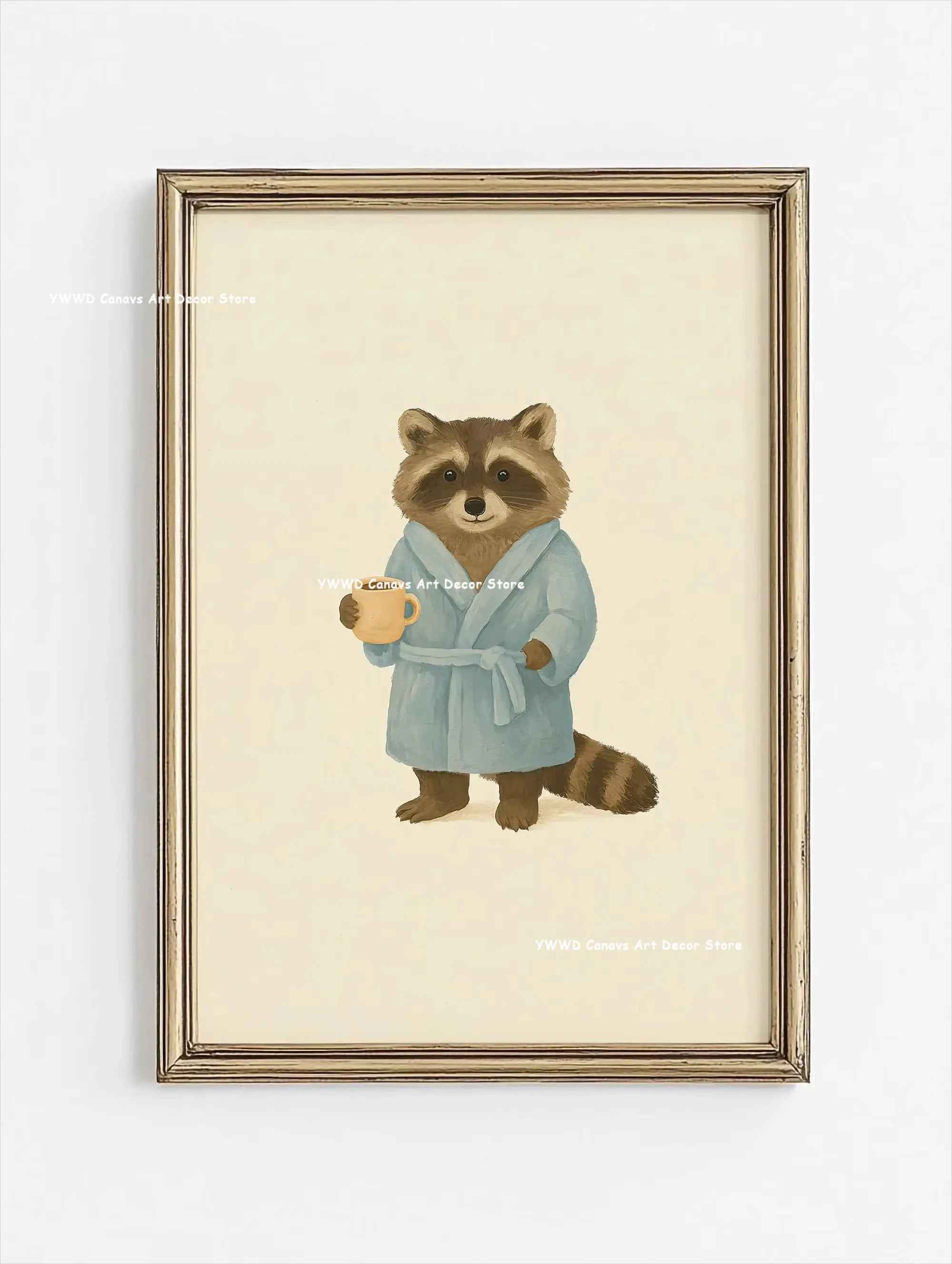Cute Animal Bubble Bath Wall Art Cute Bathroom Animal Poster Kids Funny Toilet Paper Canvas Print for Nursery Home Decor Gifts
