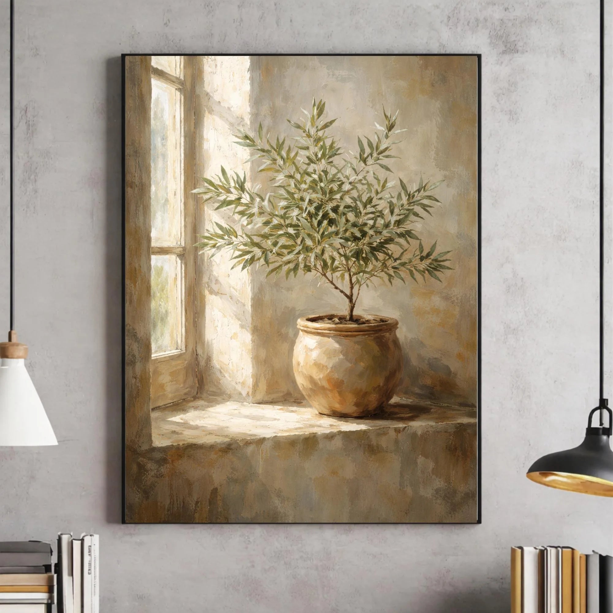 Mediterranean Olive Tree Canvas Art Print Botanical Antique Wall Art Poster for Modern Living Room Bedroom Kitchen Home Decor