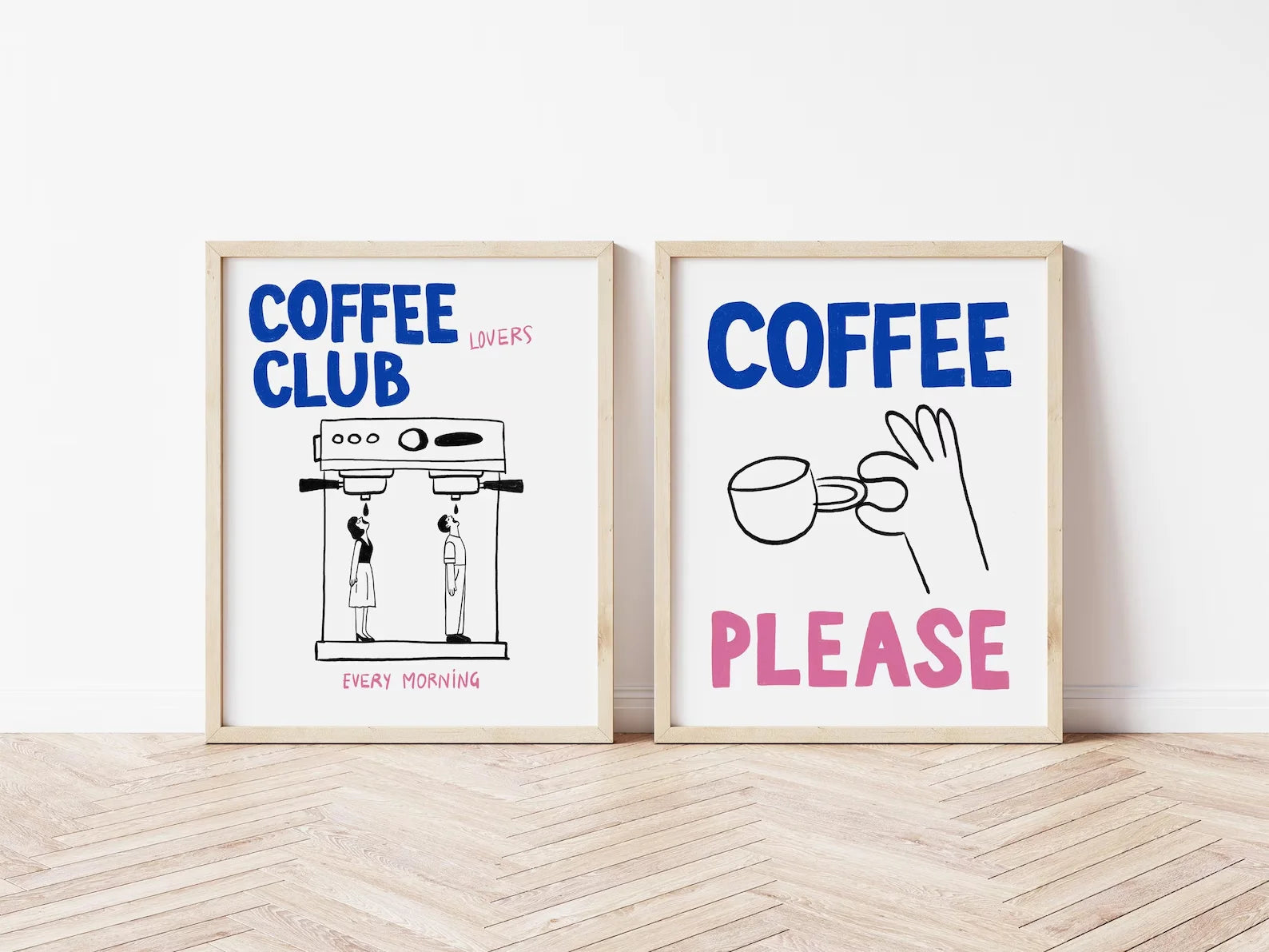 2pcs Modern Coffee Bar Decor Posters, Frameless Espresso Canvas Prints, Retro Poster for Kitchen Decor and Coffee-Lover Gifts