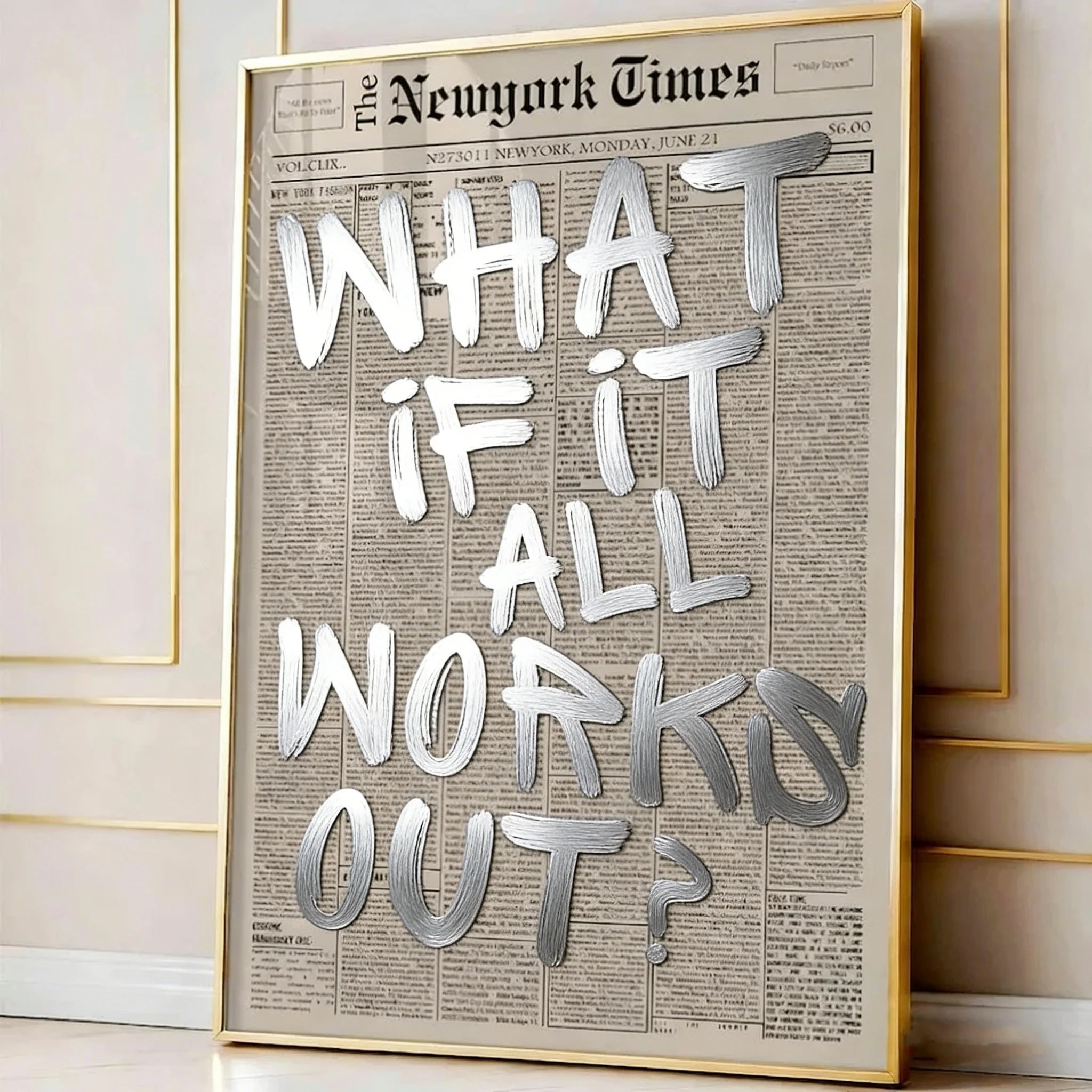 Retro-style "If All Goes Well" Newspaper Layout Posters, Stylish Wall Decorations Inspirational Posters, "If" Themed Posters