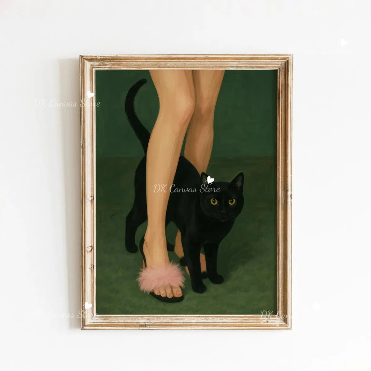 Whimsical Black Cat Eating Canvas Print Poster Vintage Funny Animal Art Prints Kitchen Living Room Wall Art Home Decor Poster