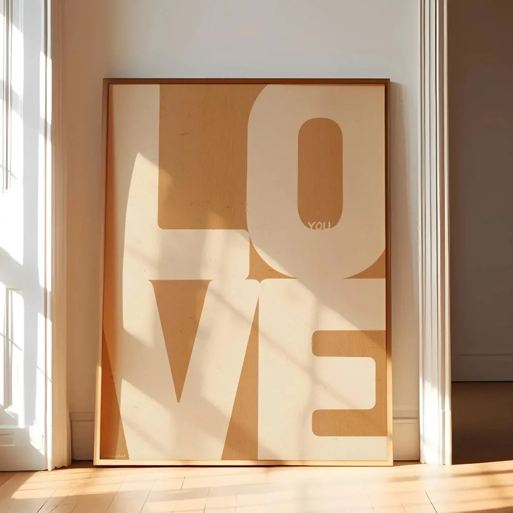 Chic Blue Red Love Canvas Prints Minimalist Valentine's Day Wall Art Poster for Modern Living Room and Home Decor Christmas Gift