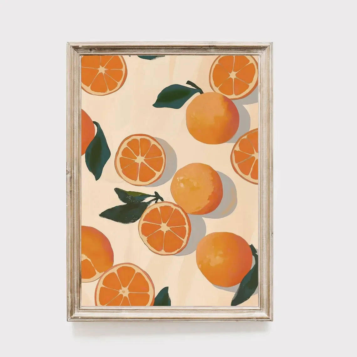 Orange Wall Decor, Orange Fruit Poster, Farmhouse Kitchen Art Painting, Kitchen Prints, Trendy Food Art, Retro Kitchen Art, Fruit