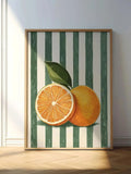 Orange Wall Decor, Orange Fruit Poster, Farmhouse Kitchen Art Painting, Kitchen Prints, Trendy Food Art, Retro Kitchen Art, Fruit