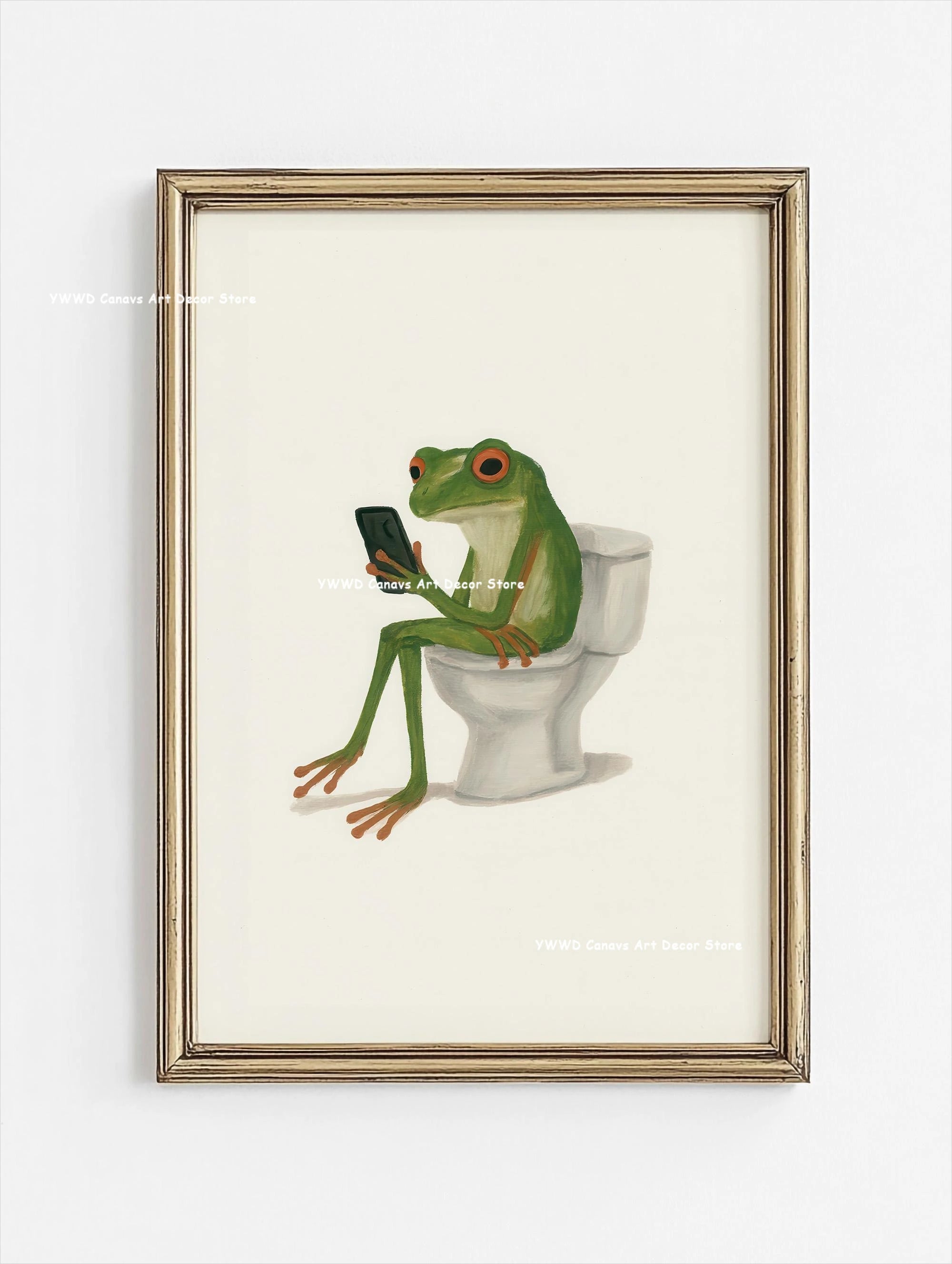 Cute Animal Bubble Bath Wall Art Cute Bathroom Animal Poster Kids Funny Toilet Paper Canvas Print for Nursery Home Decor Gifts