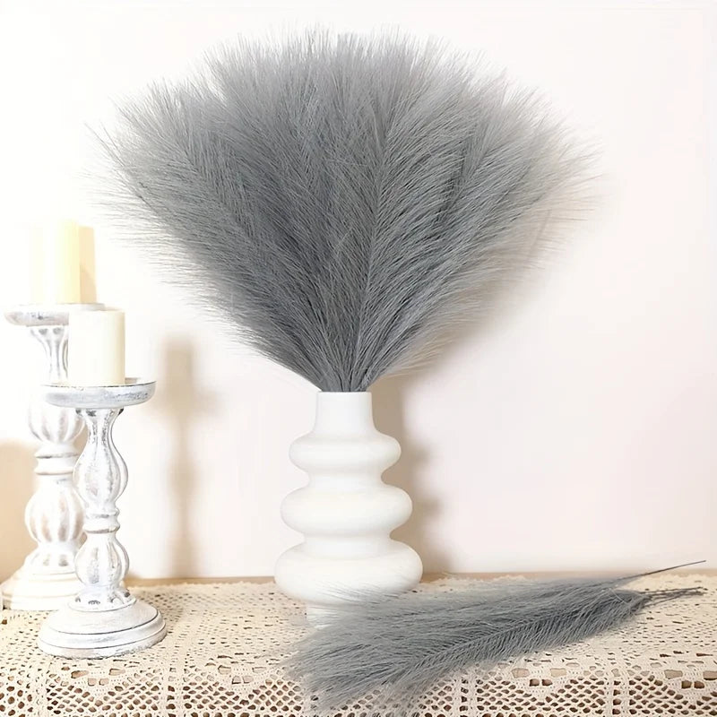 10/30 Pcs Artificial Pampas Grass Fluffy Reed Bouquet Boho Decor for Party Room Home Wedding Decoration Table Flower Arrangement