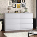 48 Wide 6 Drawer Bedroom Set, Deep Drawers, Large Wooden Double Dresser for Hallways