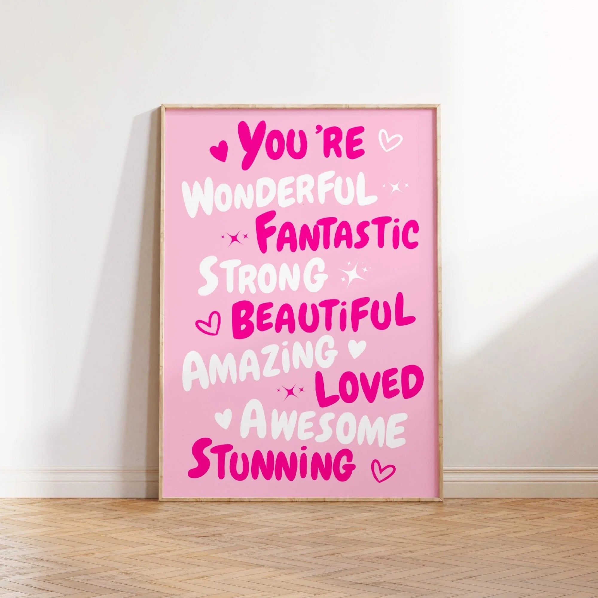 You Are Amazing Pink Canvas Prints What Is The Best Offer That Can Happen Wall Art Posters for Modern Living Room Home Decor