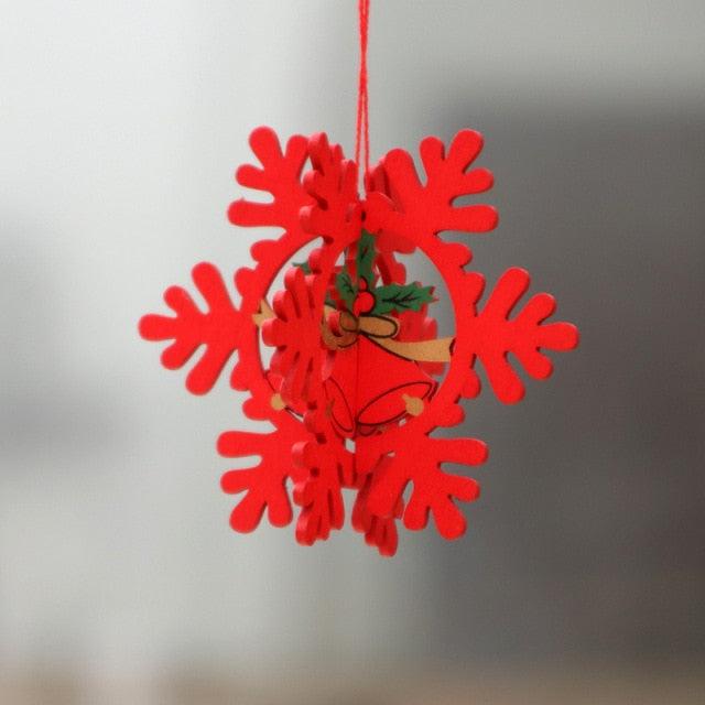 Christmas Ornament Wooden Hanging Pendants Star Tree Bell Christmas Hanging Wooden Ornament Hollow Fretwork Laser Cutting Wood Carving Christmas Tree Hanging Ornaments Decorations for Holiday Season Festival Christmas Decorations For Home Party New Year