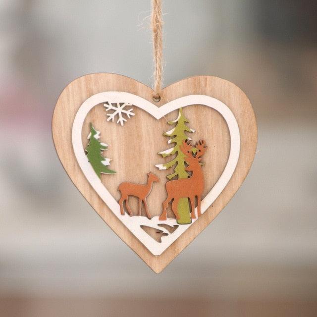 Christmas Ornament Wooden Hanging Pendants Star Tree Bell Christmas Hanging Wooden Ornament Hollow Fretwork Laser Cutting Wood Carving Christmas Tree Hanging Ornaments Decorations for Holiday Season Festival Christmas Decorations For Home Party New Year