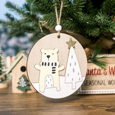 Christmas Ornament Wooden Hanging Pendants Star Tree Bell Christmas Hanging Wooden Ornament Hollow Fretwork Laser Cutting Wood Carving Christmas Tree Hanging Ornaments Decorations for Holiday Season Festival Christmas Decorations For Home Party New Year