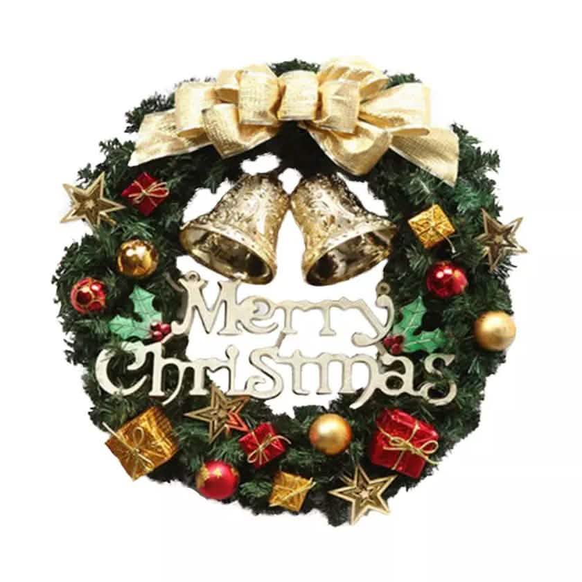 Christmas Xmas Wreath Home Door Wall Ornament Garland Bowknot Party Decoration