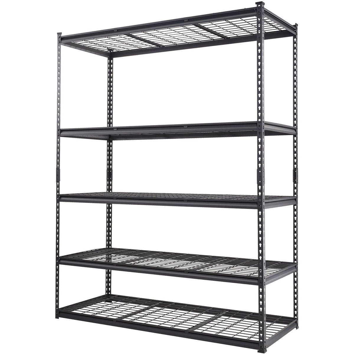 Storage Shelving Unit, 5-Tier Adjustable, 2000 lbs Capacity, Heavy Duty Garage Shelves Metal Organizer Wire Rack, Black, 60" L x 24" W x 78" H for Kitchen Pantry Basement Bathroom Laundry Closet