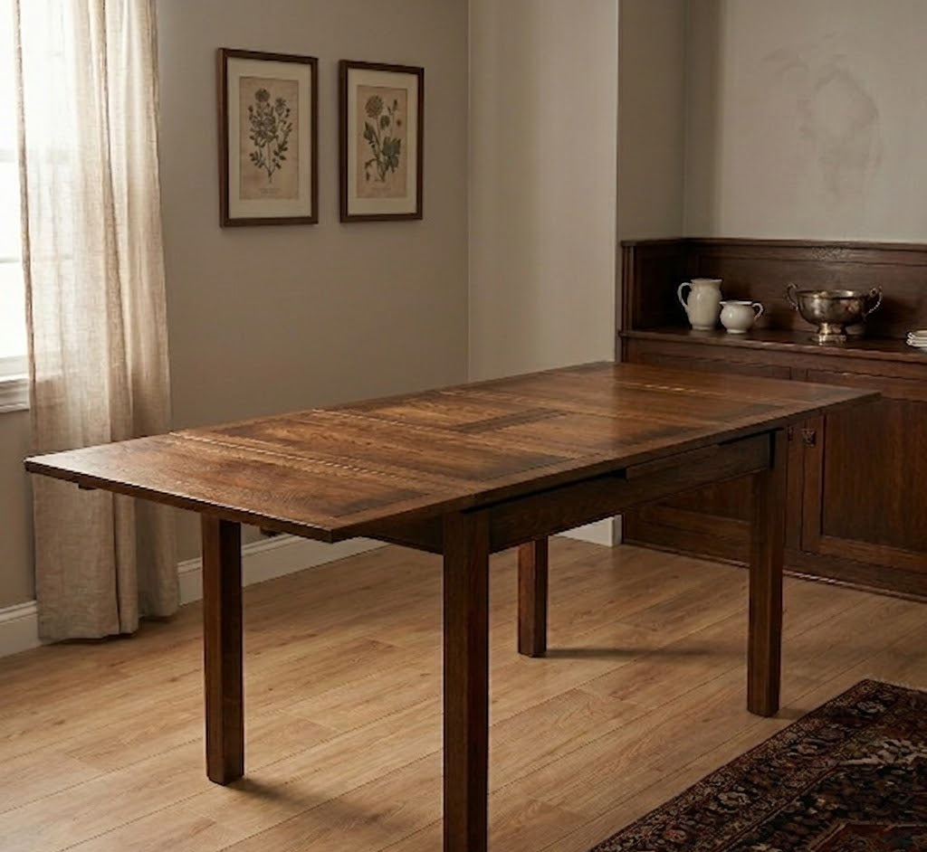 Mission Oak Kitchen Table with 2 Leaves - 2 Stain Options