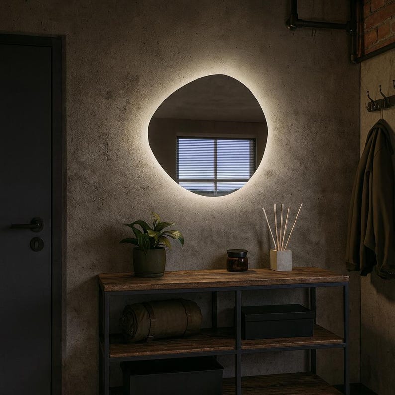 LED Bathroom Mirror – Round Backlit Wall Mirror with Touch Control, Modern Lighted Vanity Mirror Warm & Cool LED