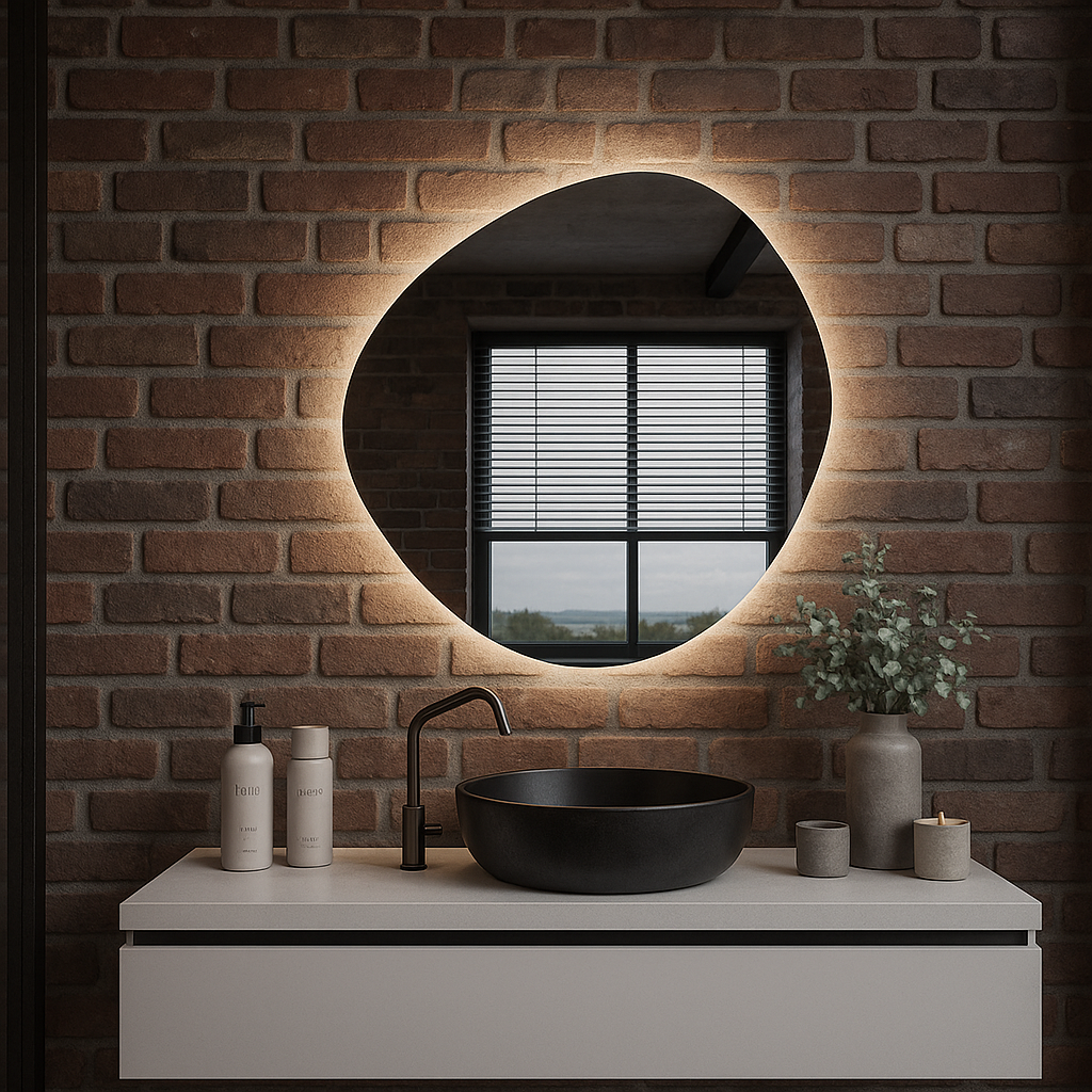 LED Bathroom Mirror – Round Backlit Wall Mirror with Touch Control, Modern Lighted Vanity Mirror Warm & Cool LED