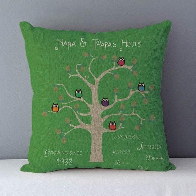 Plants Life Trees Printed Cozy Cushion For Couch Seat Back Cushions Home Decorative Pillow Covers Colorful Different Shaped Trees Linen Printed Pillowcases Autumn Square Decorative Cushion Covers Soft For Sofa Bed 45x45CM