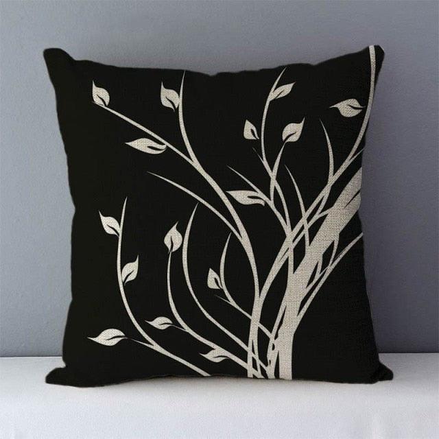Plants Life Trees Printed Cozy Cushion For Couch Seat Back Cushions Home Decorative Pillow Covers Colorful Different Shaped Trees Linen Printed Pillowcases Autumn Square Decorative Cushion Covers Soft For Sofa Bed 45x45CM