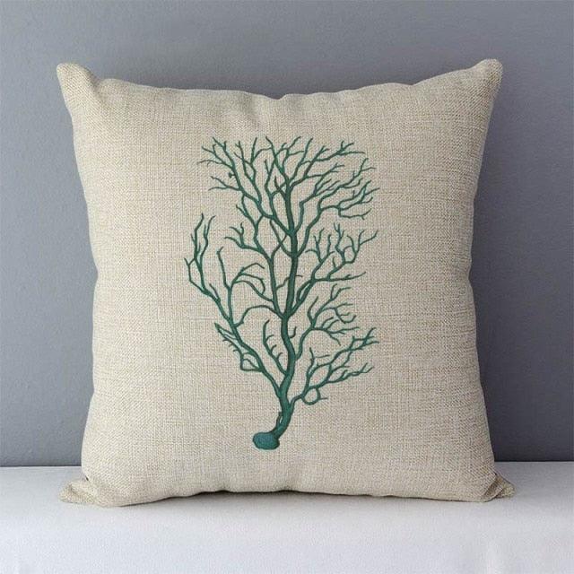 Plants Life Trees Printed Cozy Cushion For Couch Seat Back Cushions Home Decorative Pillow Covers Colorful Different Shaped Trees Linen Printed Pillowcases Autumn Square Decorative Cushion Covers Soft For Sofa Bed 45x45CM